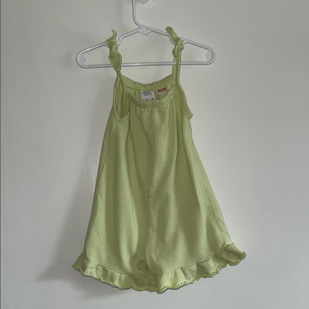 Zara Light Green Ruffled Jumpsuit